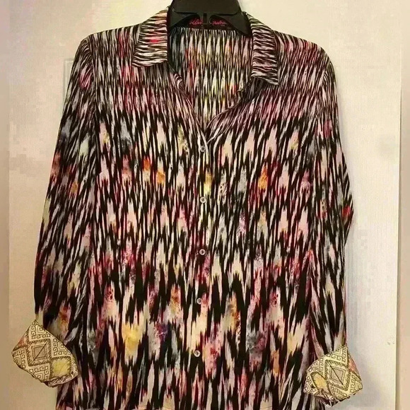 Robert Graham Silk Button Down Blouse - Picture 1 of 7